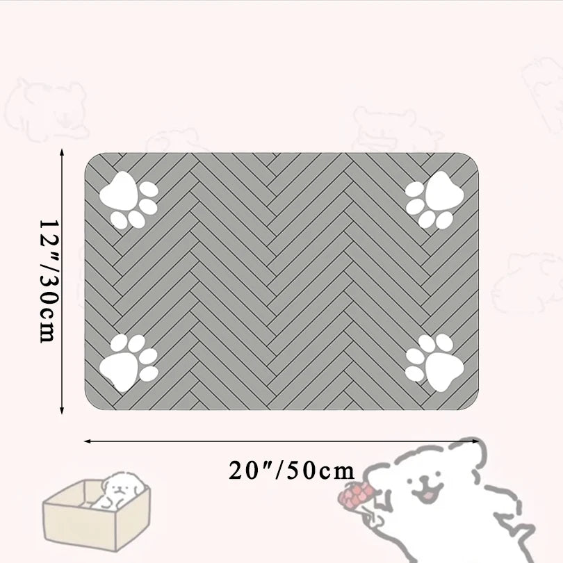 Pet placemat for food and water bowls.