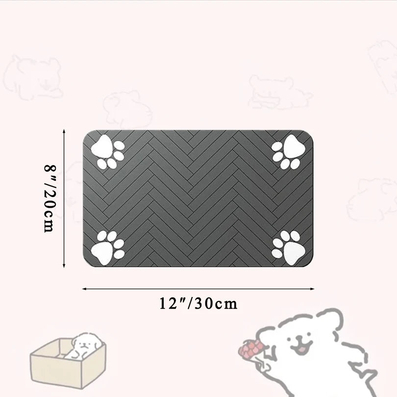 Pet placemat for food and water bowls.