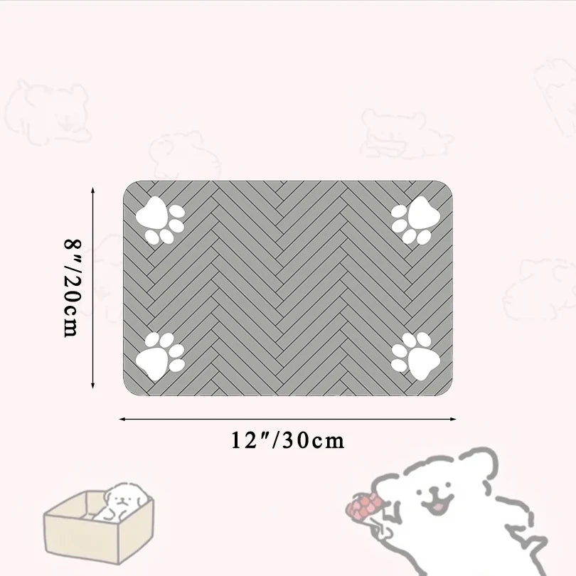 Pet placemat for food and water bowls.