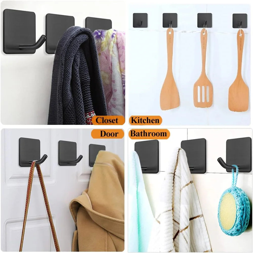 Stainless steel hook with adhesive mounting