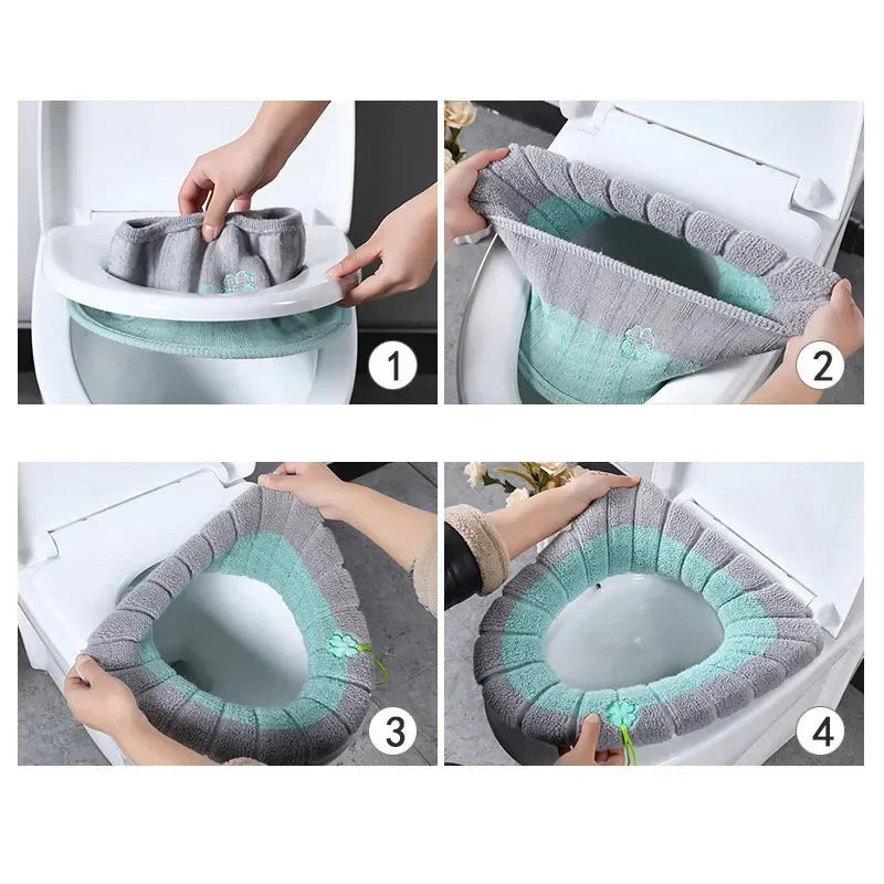Warm toilet seat cover