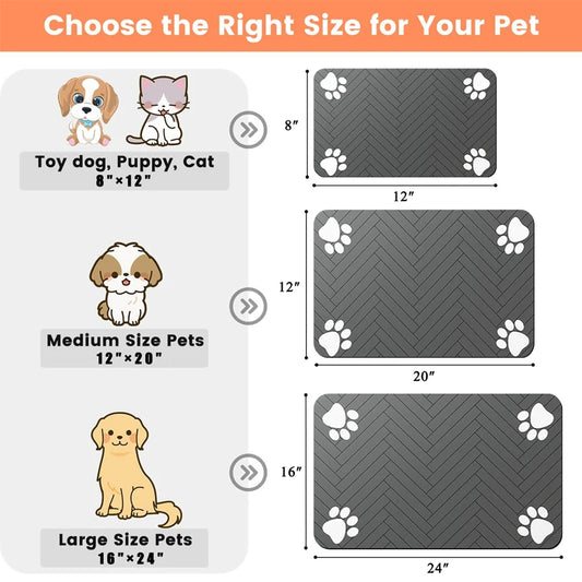 Pet placemat for food and water bowls.