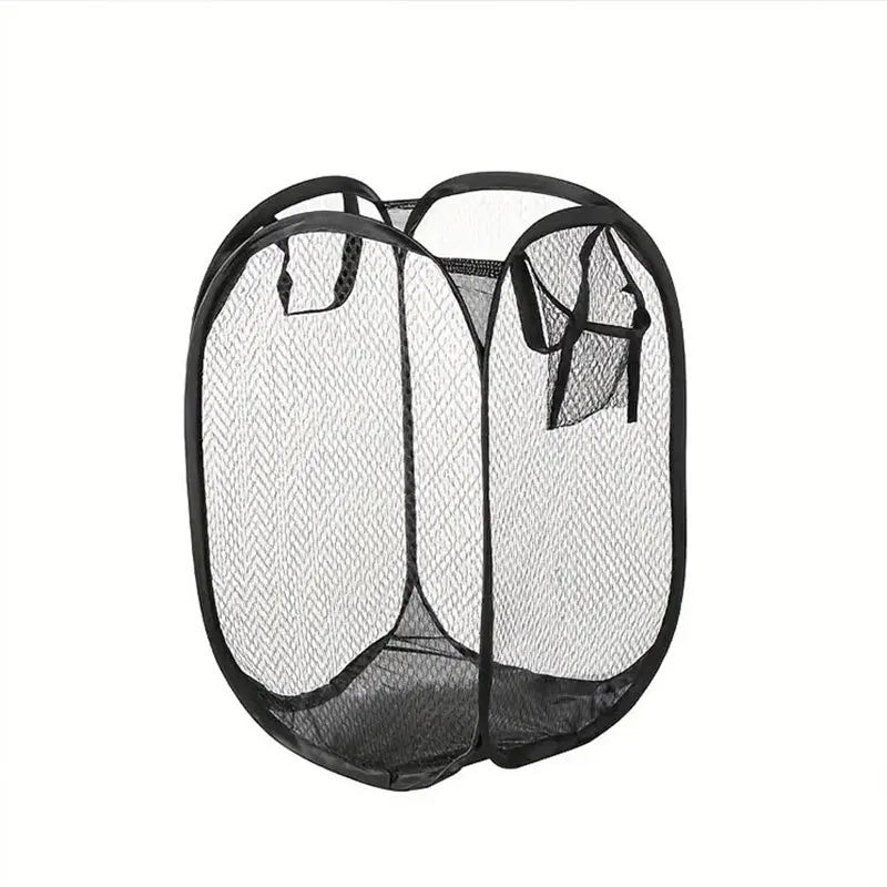 Mesh pop-up laundry basket
