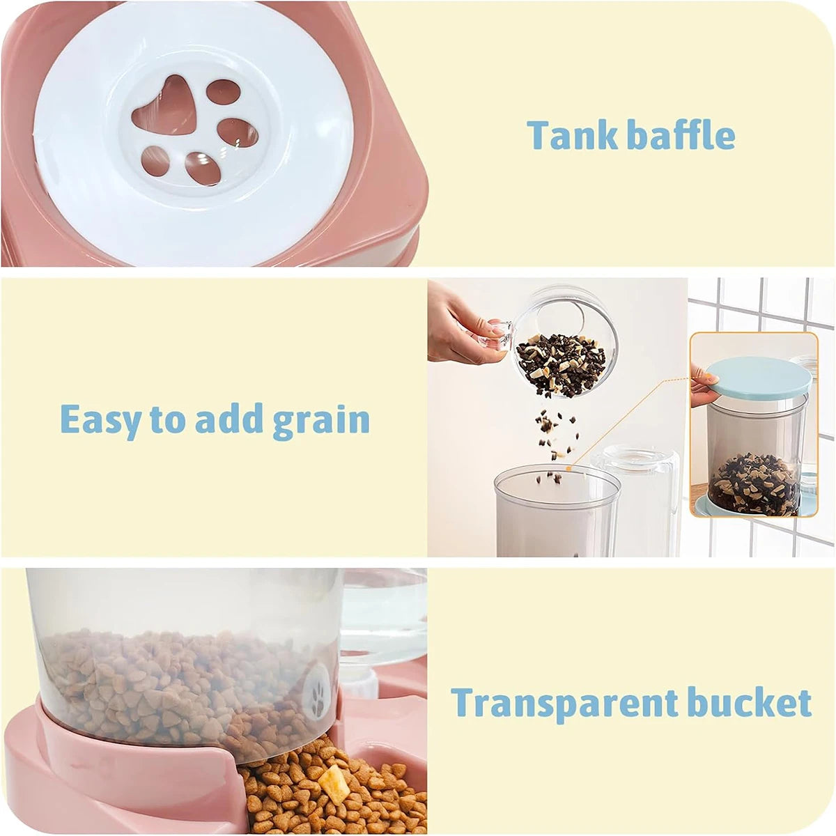 Automatic Cat Feeder Water Dispenser Set 2 In 1