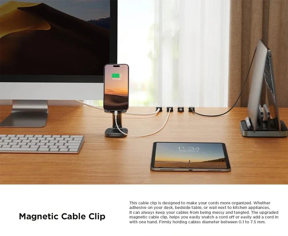 Magnetic cable clip