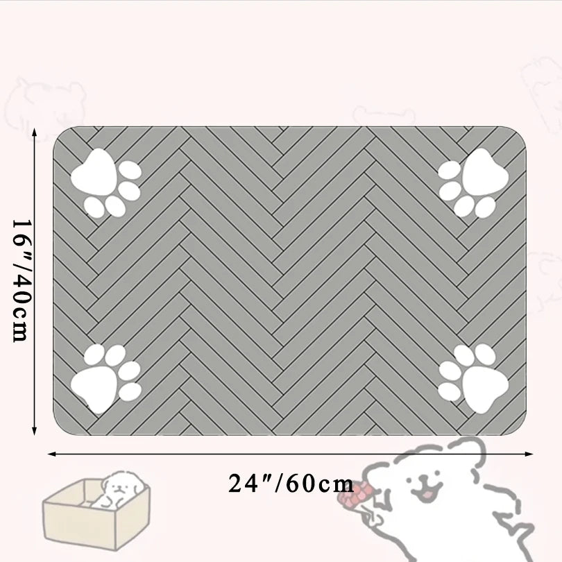 Pet placemat for food and water bowls.