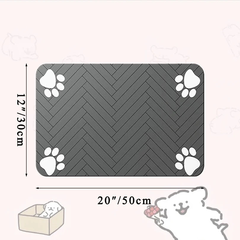 Pet placemat for food and water bowls.
