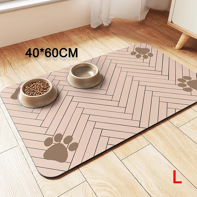 Pet placemat for food and water bowls.