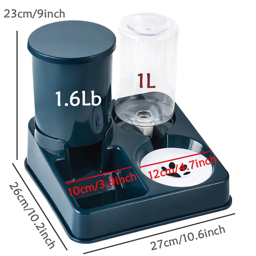 Automatic Cat Feeder Water Dispenser Set 2 In 1
