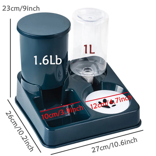 Automatic Cat Feeder Water Dispenser Set 2 In 1