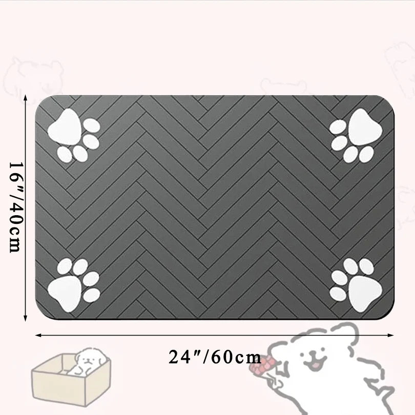 Pet placemat for food and water bowls.
